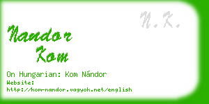 nandor kom business card